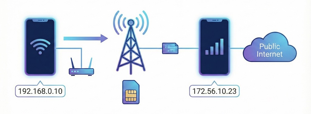 Hide IP with a Mobile Network
